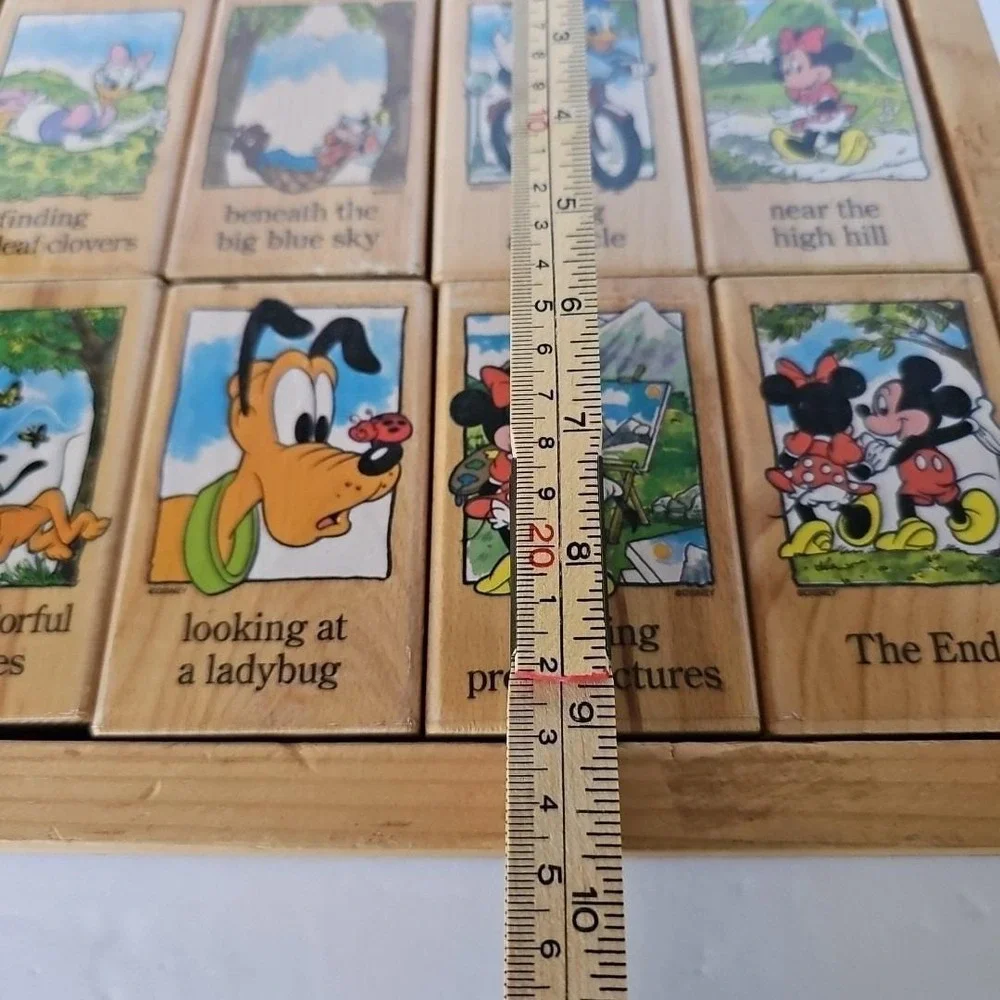 Vtg Disney Mickey Minnie Mouse & Friends Changing Storyline Blocks Puzzle 1752